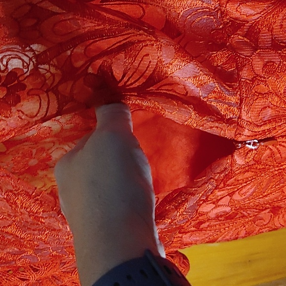 CHI CHI's LONDON* Red Lavinia Tea length dress crinoline satin lining sz UK 12 - Picture 10 of 17